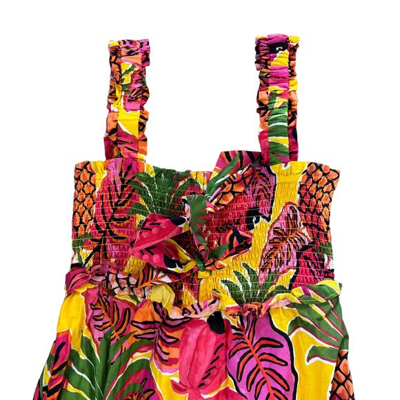 NEW Farm Rio Fruit Dream Maxi Dress Tropical Resort Yellow Pink Green Small - Picture 5 of 13